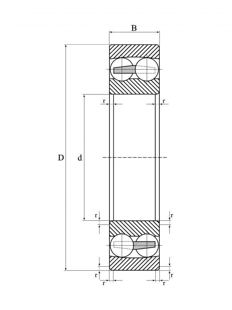 Чертёж Подшипник 3207-2RS1TN9